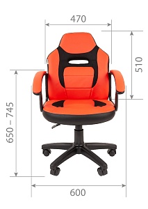 Детское компьютерное кресло CHAIRMAN KIDS 110, экокожа/ткань TW, черный/красный